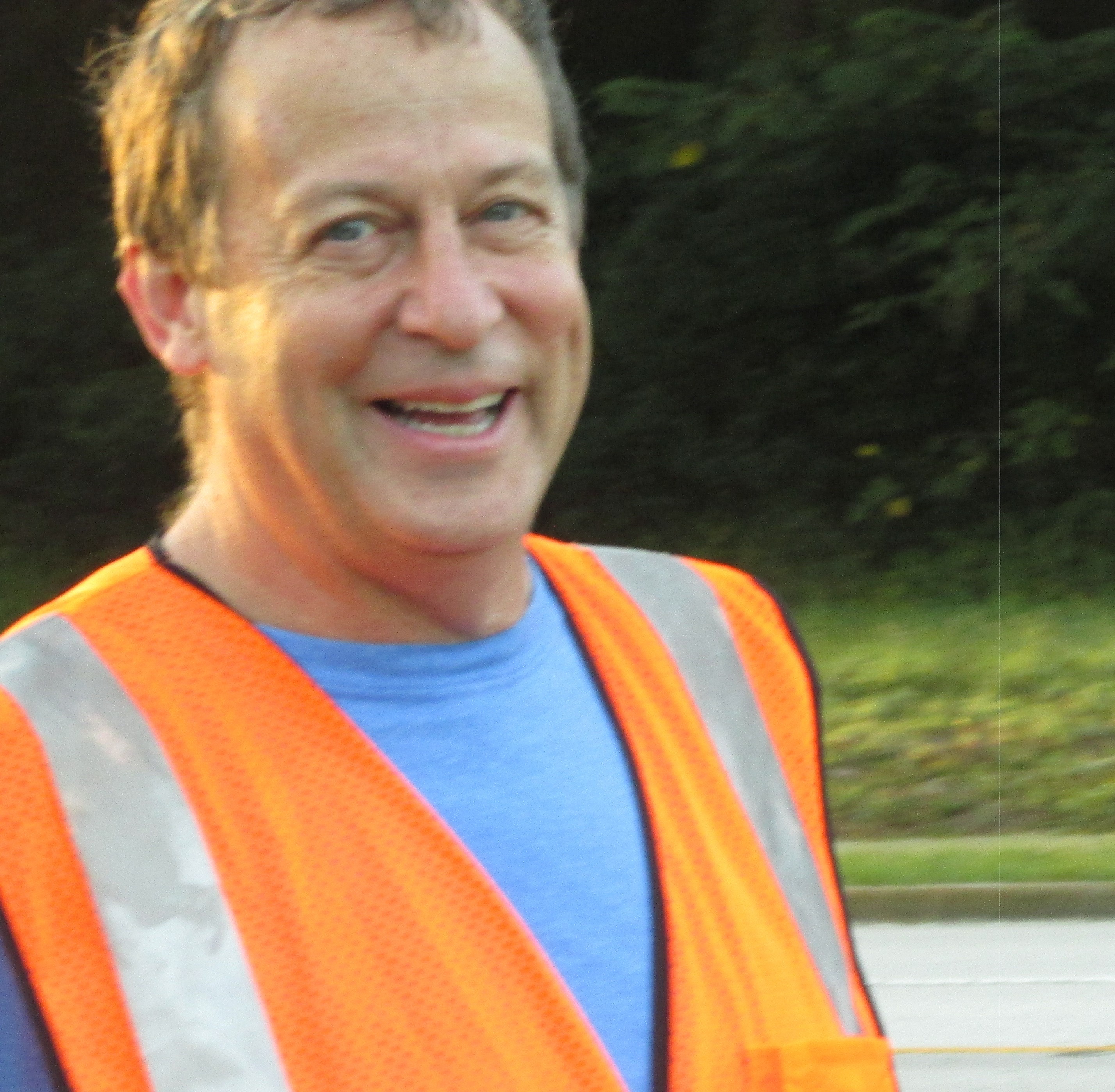 John Treadway enjoying the road cleanup